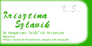 krisztina szlavik business card